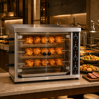 Machine à rôtir le poulet au gaz pour banquet, 3 niveaux, avec porte en verre transparent