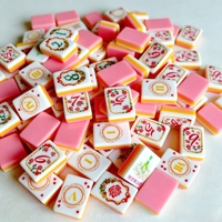 Ensemble de Mahjong américain rose de luxe, jetons de Mahjong portables pour les soirées de jeu en famille et les divertissements à domicile