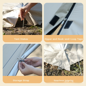 Tente chaude quatre saisons avec cheminée et jupe anti-neige pour la randonnée en famille, la pêche et la chasse - Product Image 4