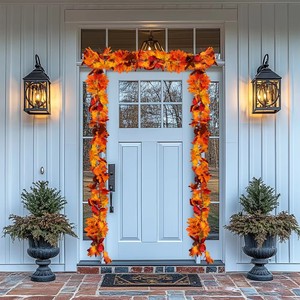 Hojas de Arce Rojo Artificiales de PVC de Alta Gama, Simulación de Ratán Plástico para Decoración de Ventanas, Techos y Paredes en Año Nuevo, Acción de Gracias y Navidad - Product Image 5