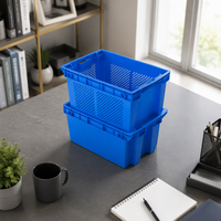 Caisse logistique en maille perforée pour murs pleins, empilable et emboîtable, en HDPE/PP, écologique, pour un stockage sécurisé