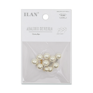Charm con Perla Ilan 12mm 8pz Autoadesivo Accessorio per Gioielli - Product Image 1