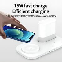 Nouveau design chargeur sans fil 3 en 1 support de charge sans fil de bureau avec lampe de table de réglage pour téléphones portables et écouteurs
