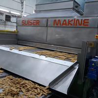 SUISER MAKINE SGF1200 RVS notenverwerkingsmachine industriële braadoven 2000 kg/uur gasaangedreven
