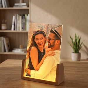 Panneaux vierges pour veilleuses à sublimation, cadres photo LED 5 pouces, 6 couleurs, support en bois blanc chaud, impression d'images par presse à chaud - Product Image 3