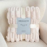 Couverture en fausse fourrure ultra douce à maille bulle, très chaude et moelleuse, pour canapé et sieste, décoration intérieure NLS - Vente chaude usine