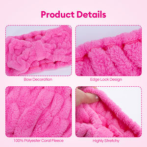 Diadema de moda OEM para spa capilar con lazo, banda para el cabello de color liso para mujer, niña, para lavarse la cara, mascarilla, maquillaje, diadema bonita de belleza - Product Image 3