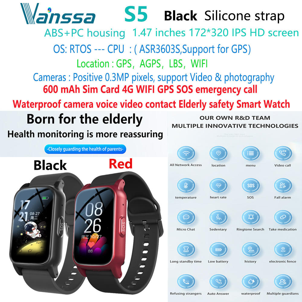 S5-4g-SOS-GPS-elder -- smart-watch