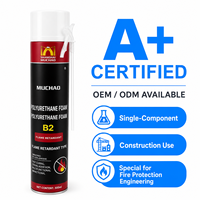 Colle mousse polyuréthane monocomposant A22 300ML certifiée A+ à prise rapide, mastic PU ignifuge pour l'ingénierie coupe-feu