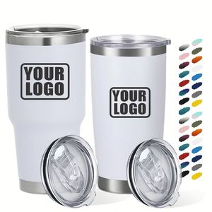 Gobelet isotherme en acier inoxydable avec revêtement en poudre, logo personnalisé, 20 oz, pour l'extérieur, tasse de voyage isolée de 30 oz avec couvercle, gobelet à café de voyage de 20 oz - Product Image 1