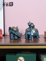 Sculpture d'éléphant créative de style européen-américain en résine époxy, artisanat décoratif pour la maison, art populaire pour salon et meuble TV