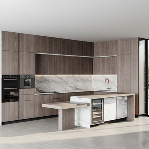 Ensemble <span class=keywords><strong>de</strong></span> meubles <span class=keywords><strong>de</strong></span> <span class=keywords><strong>cuisine</strong></span> modernes en bois sur mesure, intégration intelligente <span class=keywords><strong>de</strong></span> luxe, rangement modulaire pour la maison - Product Image 1