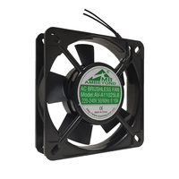 Ventilateur de refroidissement d'armoire industrielle ODM OEM AC 100V-240V 11025, 110x110x25mm, roulement à billes, 50/60Hz, haut débit d'air (CFM)