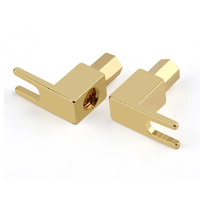 Connecteurs banane pour haut-parleur Audio, en forme de U, Angle droit de 90 degrés, 50 pièces