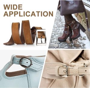 Boucle de ceinture en métal à ardillon unique, à barre centrale carrée, pour artisanat du cuir - Product Image 6