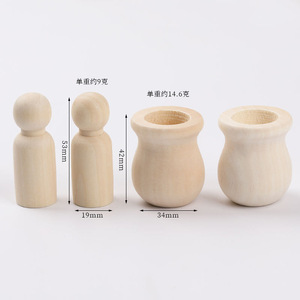 Wooden Figure Combination Set 16Pcs Paintable Puppet Ornament Diy Toy For Kids Craft - Product Image 3