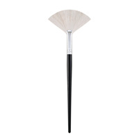 Pinceau de maquillage en forme d'éventail pour la vente en gros aux fabricants, personnalisable, pinceau à poudre, pinceau de maquillage rouge séchant au soleil