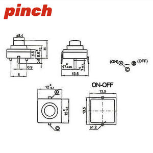 Interruptor de Botón Pulsador KAN-28 6A 24VDC SPST de Montaje en Superficie, Miniatura, Negro - Product Image 3