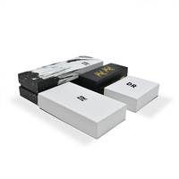 Boîte cadeau de luxe personnalisée noire et blanche pour colliers et ceintures, emballage rigide en carton avec revêtement UV, gaufrage, pelliculage mat et dorure à chaud