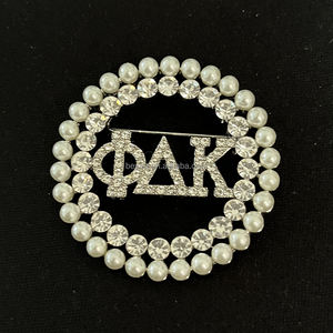 Broche de poitrine ovale en métal avec strass pour femmes PHI DELTA KAPP <span class=keywords><strong>Association</strong></span> Jewelry Organization - Product Image 4
