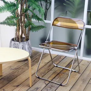 Cadeiras dobráveis acrílica transparente, cadeiras de plástico para pc