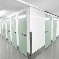 Puerta Batiente Plana de Acero Liso para Almacenamiento, con Cerradura Empotrada Verde y Placa Protectora Reforzada de Diamante, para Almacenamiento Comercial, Escuelas y Almacenes