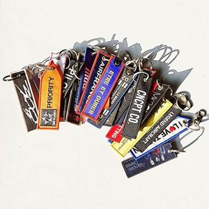 Quality Woven Embroidered Tag Promotional Key <b>Chain</b> with Custom Logo Inexpensive Car Logo Keychain for Souvenirs - Product Image 6
