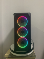 Gabinete ATX para Computadora, Económico, con Ventilador RGB para PC de Escritorio, Paneles de Plástico, Malla Metálica y Ventilador RGB, Torre Media