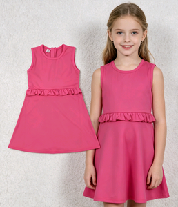 Robe-short de sport décontractée pour petites filles, motif floral, respirante, à volants, pour le tennis et le yoga, style A-line, doublée, prête à l'emploi (RTS) - Product Image 6