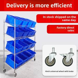 Chrome Plated Steel Multi-level <strong>Mobile</strong> Shelves Corrosion Protected Freestanding for Warehouse E-commerce Picking Truck Logistics - Product Image 2