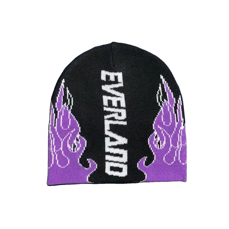 high quality custom made slouchy jacquard beanies