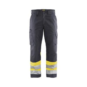 BLAKLADER - 156418119633D128 Pantalon haute visibilité Gris moyen/Jaune-EAN 7330509674321 HI-VIS WORKWEAR - Product Image 1