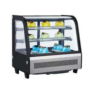 Commercial Countertop Cake Showcase Glass Refrigerated Display Case For Pies