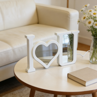 Ensemble de miroirs magiques avec cadre photo LED romantique, lumière en forme de I Love U, pour mariage, anniversaire, Saint-Valentin, cadeau, décoration de la maison
