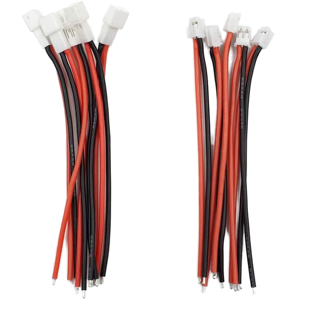 Customized PH 2.0 2.5mm Wire Harness Single Head Connecting Line Red Black Thick Copper IP67 Industrial Use