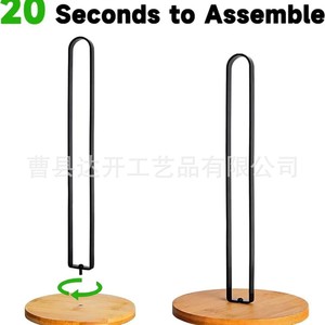 Acacia Wood Tissue Holder Solid Wood Desktop <b>Kitchen</b> Storage Rack For <b>Paper</b> Towel And Cling Film - Product Image 4