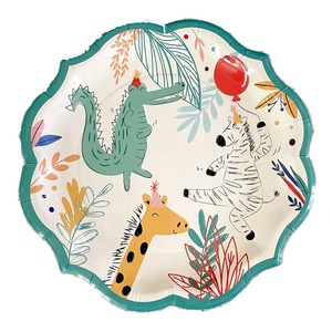 Assiettes en papier jetables DAMAI en gros sur le thème du lion pour fête d'anniversaire des garçons et des enfants, vaisselle de table - Product Image 2