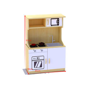 Armoires de cuisine en bois MDF maison de jeu jouets accessoires en bois semblant de cuisine ensemble de jeu jouet en bois armoire <span class=keywords><strong>pour</strong></span> enfants - Product Image 1