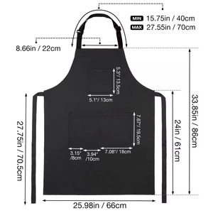 Tablier de cuisine personnalisé noir uni pour barista, salon de coiffure, <span class=keywords><strong>coiffeur</strong></span>, chef cuisinier, avec poches - Product Image 6