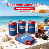 Manchon isotherme pliable en néoprène personnalisé pour canettes de bière de 12 oz, idéal pour les fêtes, mariages, plage, camping, pique-niques, avec carte d'insertion