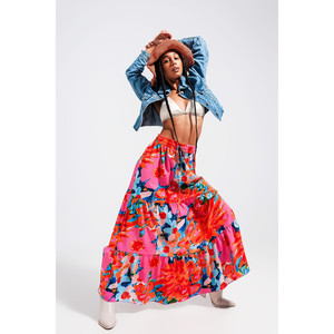 Veste en jean courte à ourlet brut en denim délavé moyen - Product Image 1