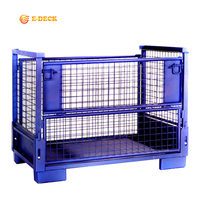 Système de chargement pliable en cage métallique personnalisée, palette en maille, conteneur IBC pliable