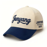 Casquette de baseball unisexe structurée à 5 panneaux avec logo personnalisé, en coton, bicolore, visière pré-courbée, pour équipe sportive, activités de plein air