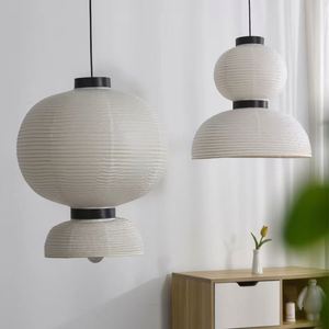 Art Nouveau Nordic Small Meal Lantern Black White Chandelier Japanese <strong>Rice</strong> Paper Pendant Fabric Decorative Ceiling Lamp <strong>Lighting</strong> - Product Image 5