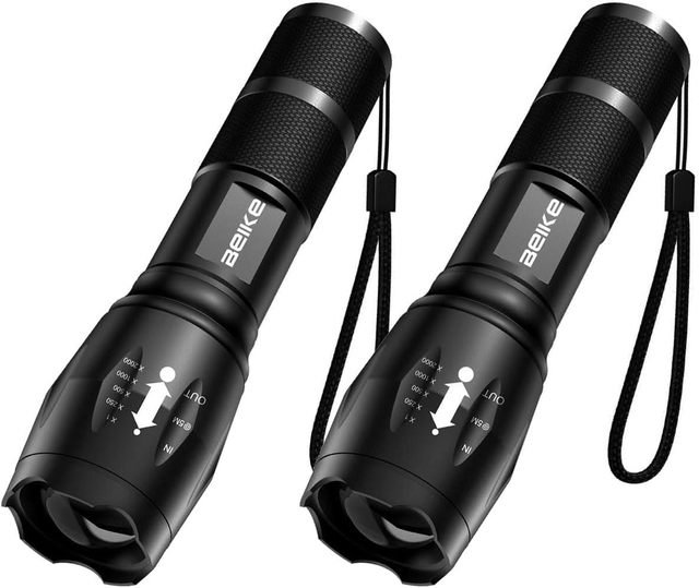 For Zoomable LED Flashlight 250 Lumens 100m Beam IP44 Rechargeable Battery Hunting Camping Hiking Running Pens Mini Torch