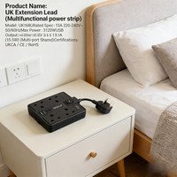 Multiprise standard britannique - 4 prises AC, 4 ports USB, 13A, 3120W. Idéal pour les chauffe-eau, les armoires de désinfection et les appareils électroménagers.