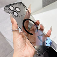 Coque de téléphone PC ultra-fine sans cadre pour iPhone 18 Pro 17 Air 16 15 14 13 12 11 Pro Max Plus, compatible avec la charge magnétique sans fil, transparente