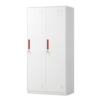 Casier en acier à 2 portes, armoire de rangement métallique verrouillable pour bureau, salle de sport, école, vestiaire du personnel, mobilier durable