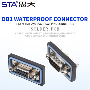 Водонепроницаемый D-SUB разъем DB9 изогнутый/прямой припой PCB гнездовой разъем 9 15pin DB9/D15H/DB2W2/DB2W2C/DB5W1 - Product Image 2