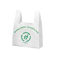 Sac de courses biodégradable, sac en T-shirt, sac de transport compostable, sac en plastique écologique, imprimé sur mesure, vente en gros